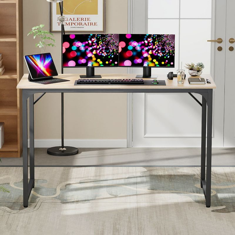 FDW Computer Desk 47 inch Length Study Writing Table, Adjustable feet, Modern Furniture for Home Office, Nature