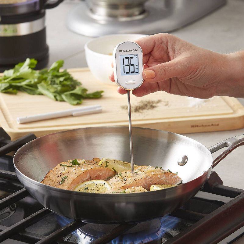 KitchenAid Digital Pivoting Kitchen Cooking Thermometer White: Meat & Food Thermometer, Digital Display, -40 to 482°F