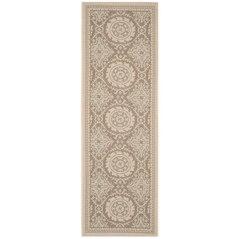 Courtyard CY7059 Power Loomed Indoor/Outdoor Runner Rug - Beige/Dark Beig - 2'3"x6'7" - Safavieh.