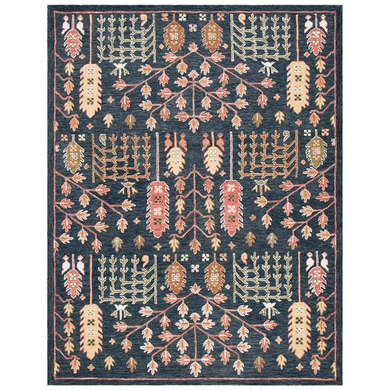 Aspen APN522 Hand Tufted Indoor Area Rug - Black/Red - 9'x12' - Safavieh