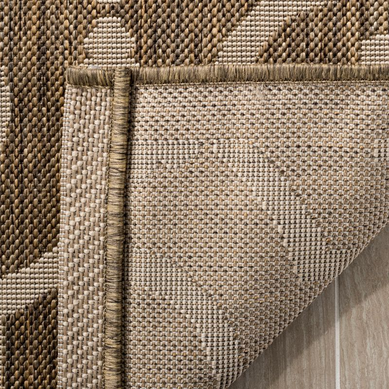 Courtyard CY6926 Power Loomed Indoor and Outdoor Area Rug - Brown/Bone - 7'10"x7'10" - Safavieh