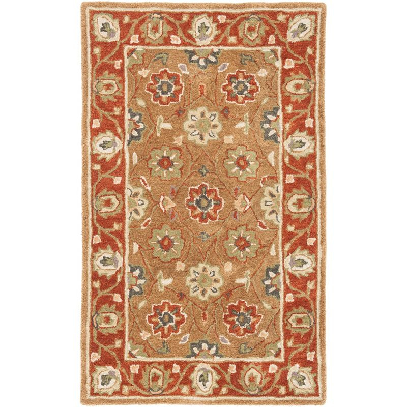 Heritage HG963 Handmade Accent Rug - 3'x5' - Beige/Rust - Safavieh