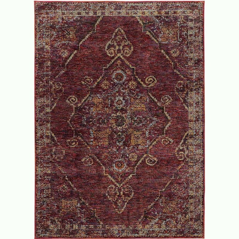 Oriental Weavers Andorra 7135E Red/ Gold Indoor Area Rug - 5'3" x 7'3"