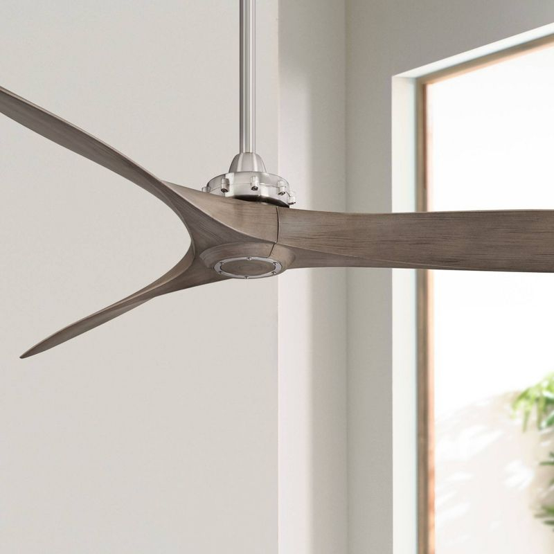 60" Minka Aire Modern Farmhouse Indoor Ceiling Fan with Remote Control Brushed Nickel for Living Room Kitchen Bedroom Family Home
