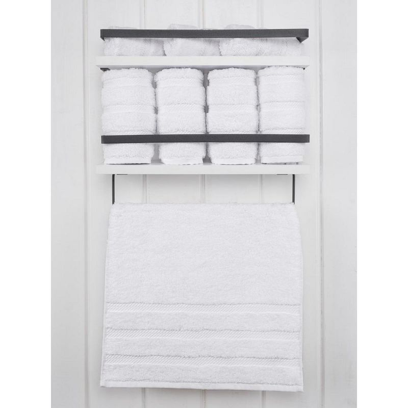 American Soft Linen 4 Pack Hand Towel Set, 100% Cotton, 16 inch by 28 inch, Hand Face Towels for Bathroom, Bright White