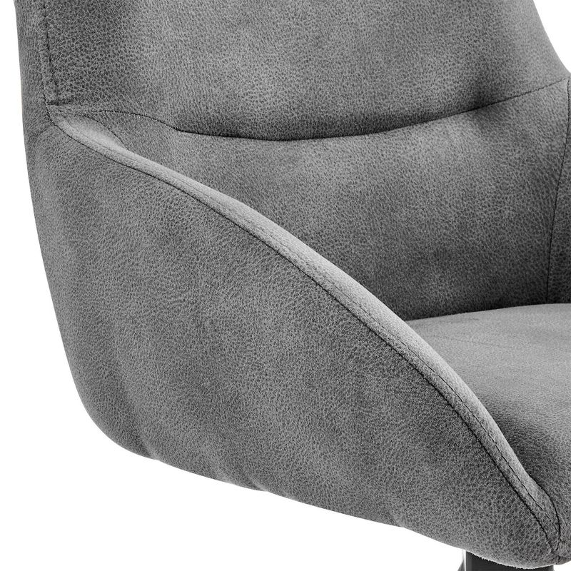 30" Odessa Barstool with Fabric Finish Black/Charcoal - Armen Living: Matte Metal Frame, Square Back