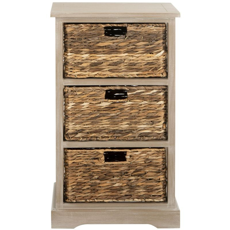Halle Storage Side Table - AMH5738 - White Wash - Safavieh Couture