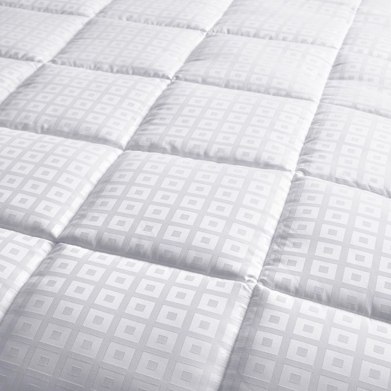 Peace Nest All Season White Down Alternative Duvet Comforter Insert with Jacquard Cover, Square, Full/Queen