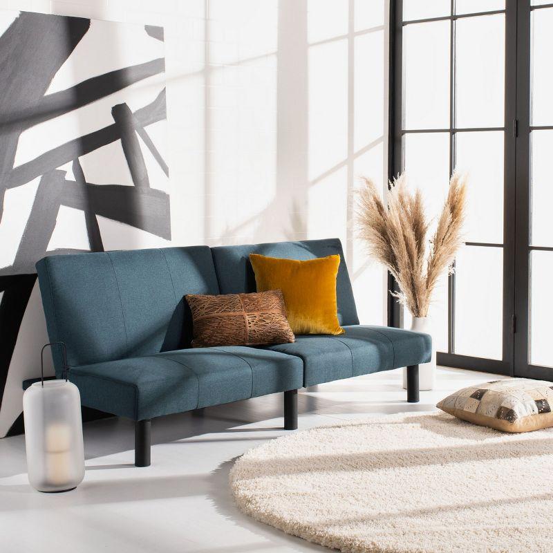 Astoria Foldable Futon Bed - Navy/Black - Safavieh.