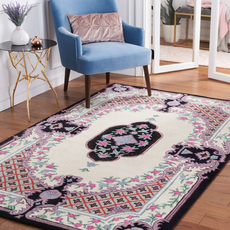Bellagio BLG535 Hand Tufted Area Rug - Ivory/Black - 4'x6' - Safavieh.
