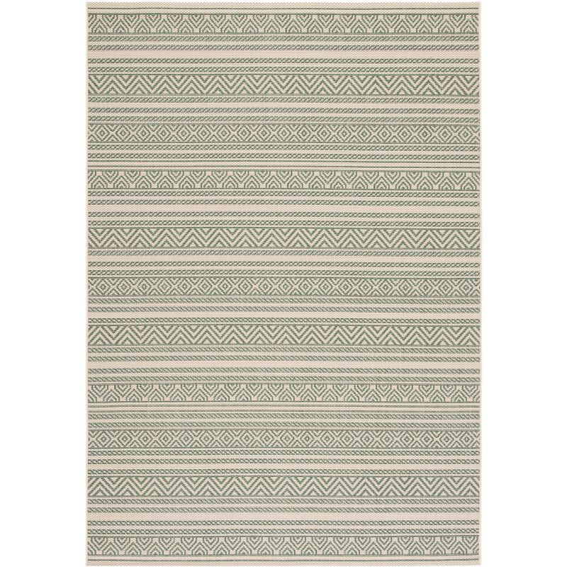 Courtyard CY6866 Power Loomed Indoor/Outdoor Area Rug - Beige/Dark Green - 8'x10' - Safavieh.