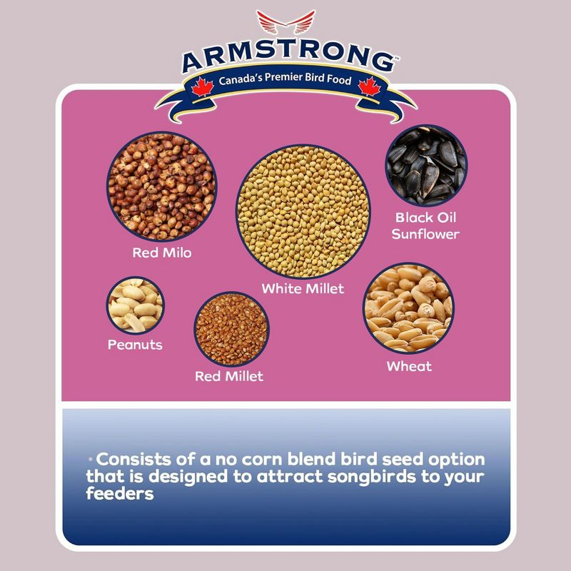 Armstrong Wild Bird Food Ultra Bird Seed Blend for Wild Songbirds, 15.4lbs
