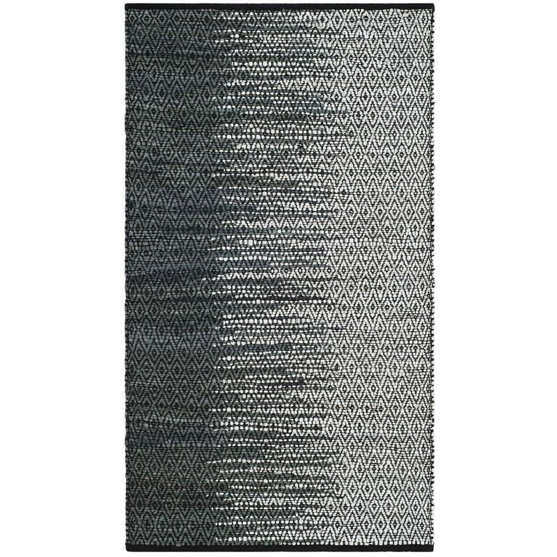 Vintage Leather VTL388 Hand Woven Indoor Accent Rug - Light Grey/Charcoal - 3'x5' - Safavieh