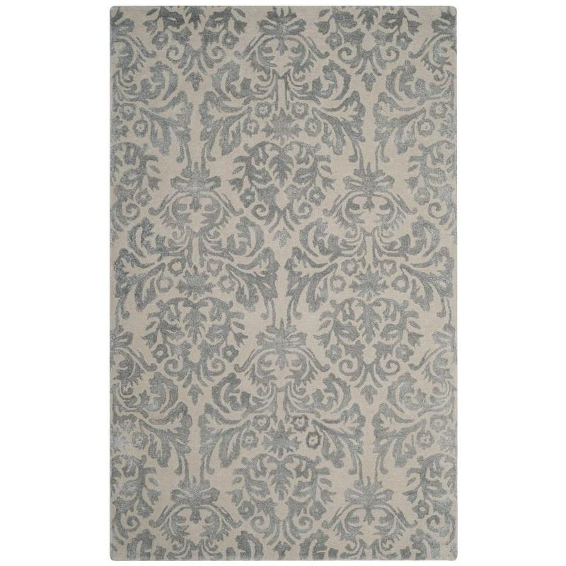 Bella BEL156 Hand Tufted Area Rug - Ivory/Silver - 5'x8' - Safavieh.