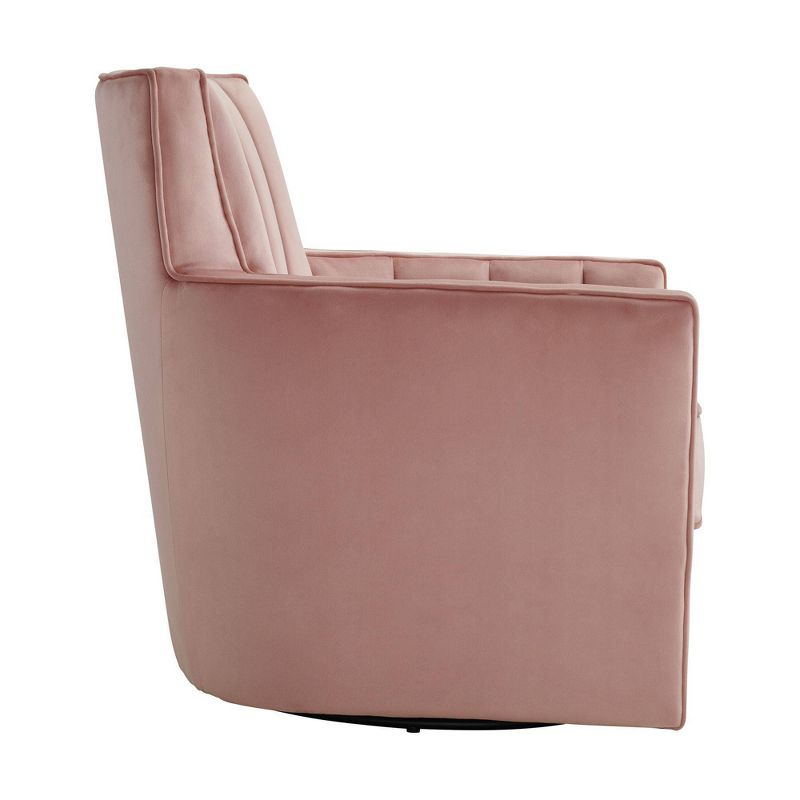 Lawson Swivel Chair Pink - Picket House Furnishings: Upholstered Velvet Accent for Living Room, Foam Filled