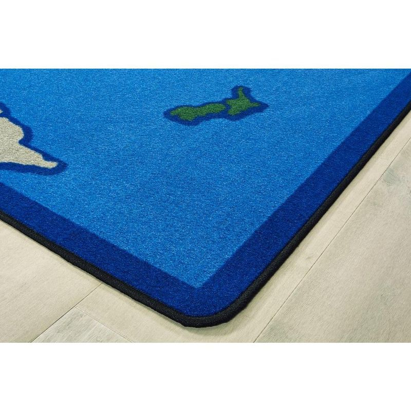 Carpets for Kids World Map Value PLUS Learning Rug, Rectangle, 6'X9'