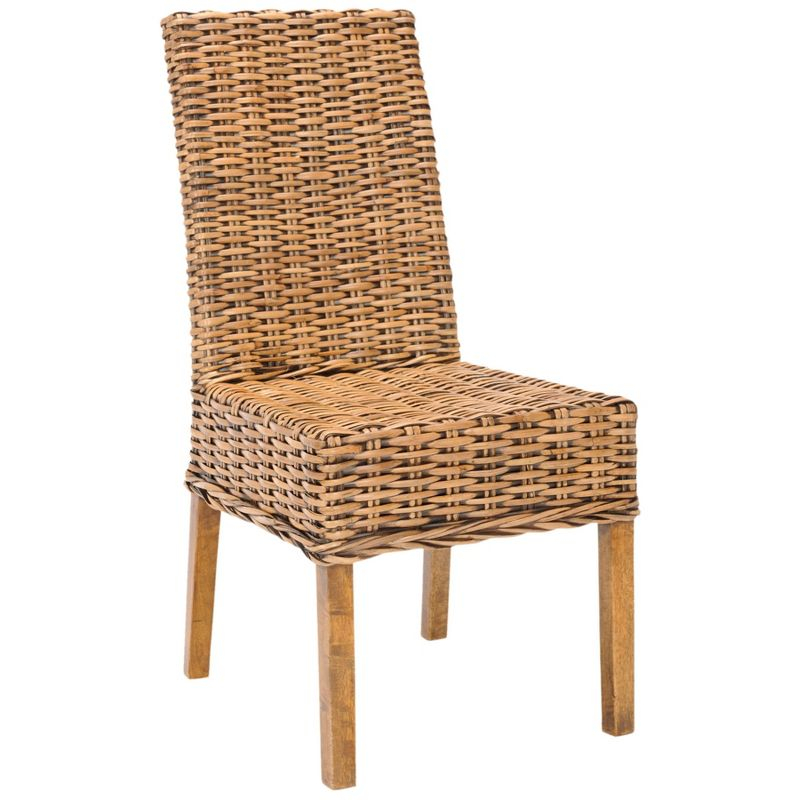 Sanibel 18"H Rattan Side Chair (Set of 2) - Brown - Safavieh