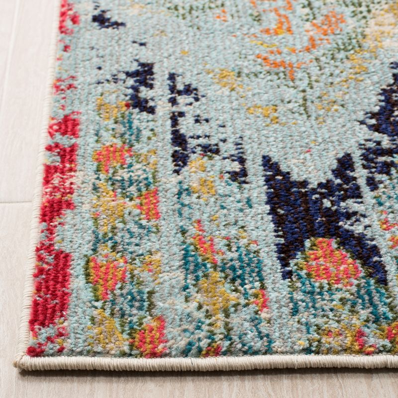 Madison MAD422 Power Loomed Indoor Runner Rug - Blue/Orange - 2'2"x8' - Safavieh