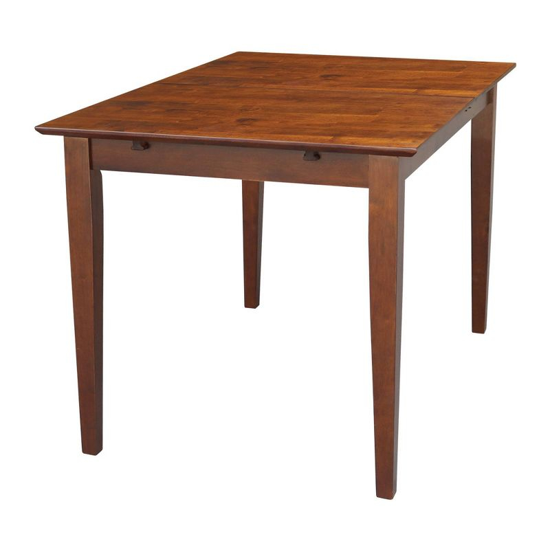 32"x48" Shaker Extendable Dining Table Brown - International Concepts: Seats 6, Solid Wood