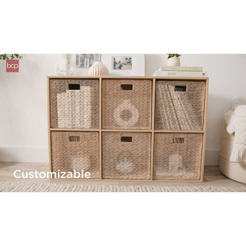 Best Choice Products 8-Cube Bookshelf, 13.5in Display Storage System, Organizer w/ Removable Back Panels - Light Blue