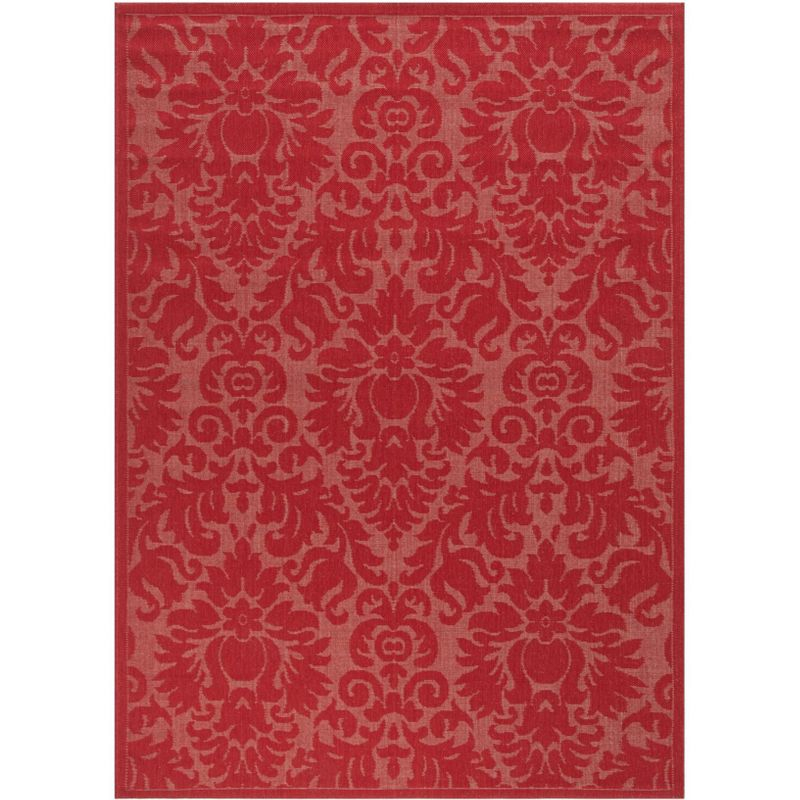 Courtyard CY2714 Power Loomed Indoor and Outdoor Area Rug - Red/Red - 5'3"x7'7" - Safavieh