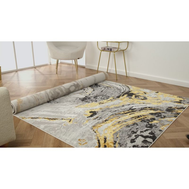 Luxe Weavers Marble Swirl Gray 5x7 Area Rug