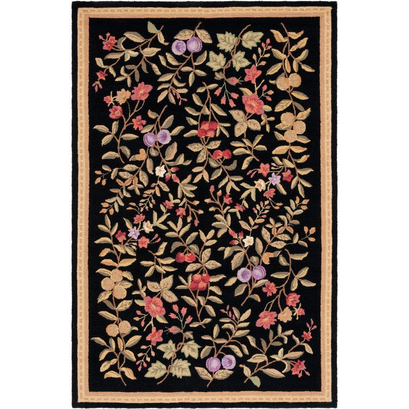 Chelsea HK210 Hand Hooked Area Rug - Black - 5'3"x8'3" - Safavieh.