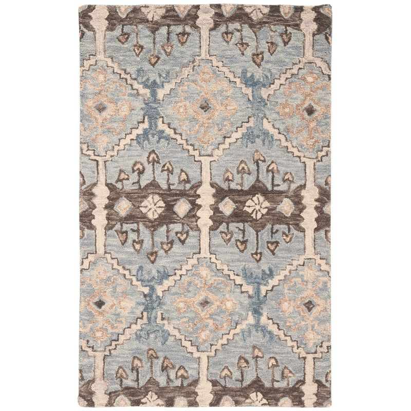 Aspen APN512 Hand Tufted Area Rug - Light Blue/Cream - 3' X 5' - Safavieh.