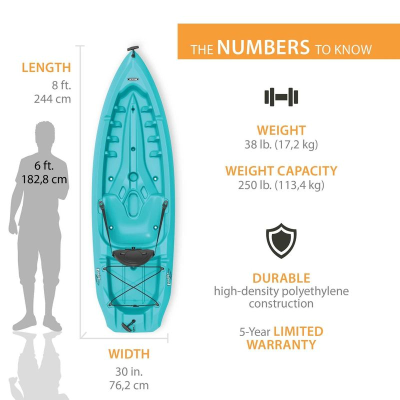 Lifetime Daylite 80 Sit-On-Top Kayak (Paddle Included) - Aqua - 90811