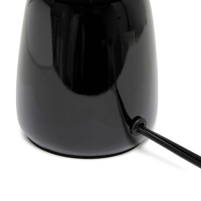 10.04" Traditional Ceramic Thimble Base Bedside Lamp with Fabric Shade - Simple Designs: ETL Listed, No Assembly Required