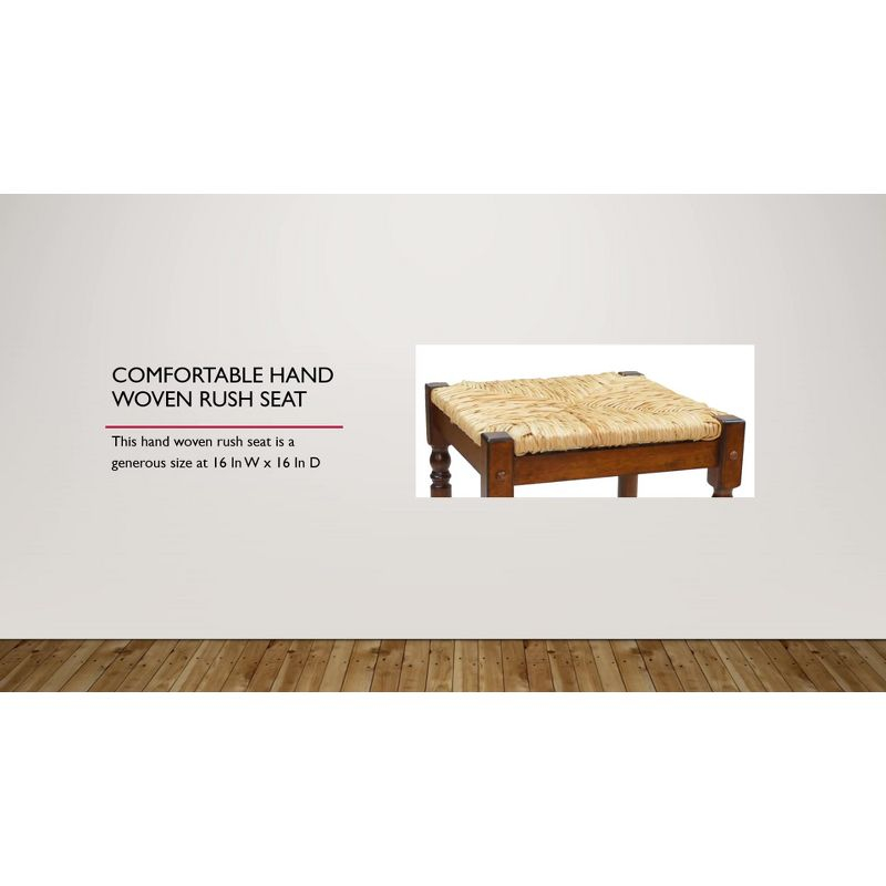 Carolina Living 24" Turner Counter Height Barstool Chestnut: Rubberwood Frame, Square Seat