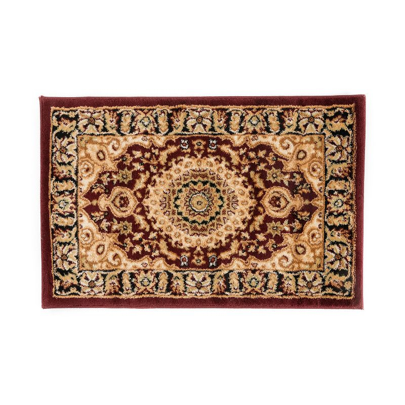 World Rug Gallery Traditional Oriental Medallion Area Rug - Burgundy 2' x 3'