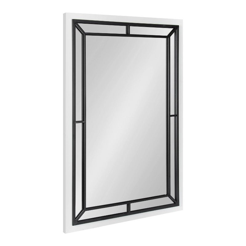 24" x 36" Audubon Rectangle Wall Mirror White - Kate & Laurel All Things Decor: Modern Style, No Assembly, MDF Frame