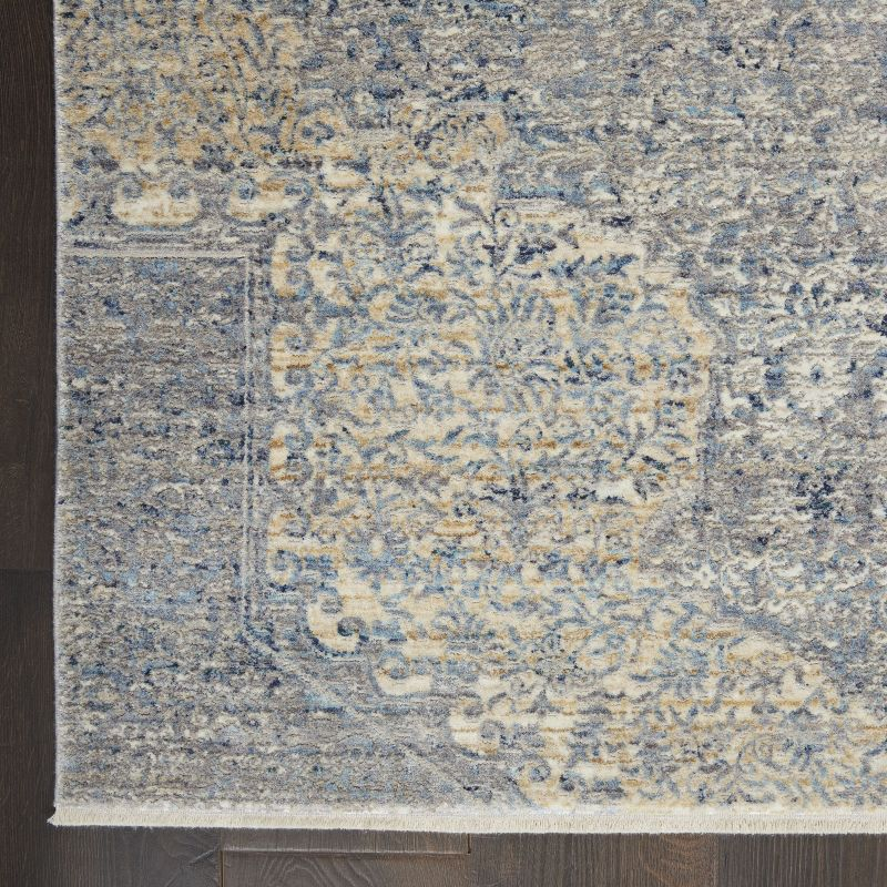 Nourison Silken Weave SLW04 Indoor Area Rug Blue/Grey 5'3" x 7'9"