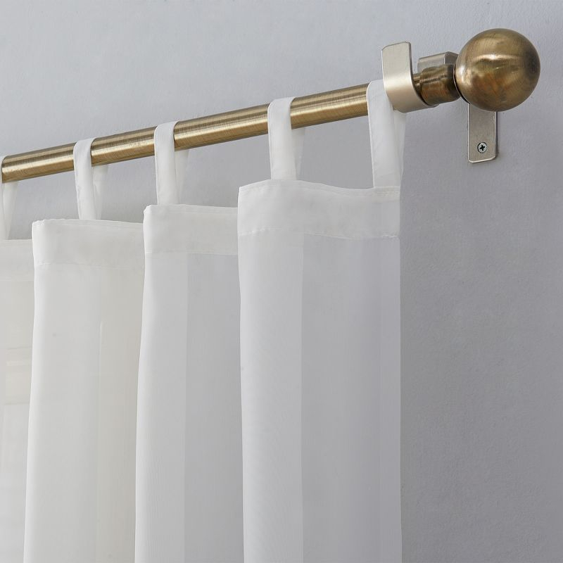 59"x63" No. 918 Sheer Emily Voile Tab Top Curtain Panel White: Transitional Indoor Polyester Drapery
