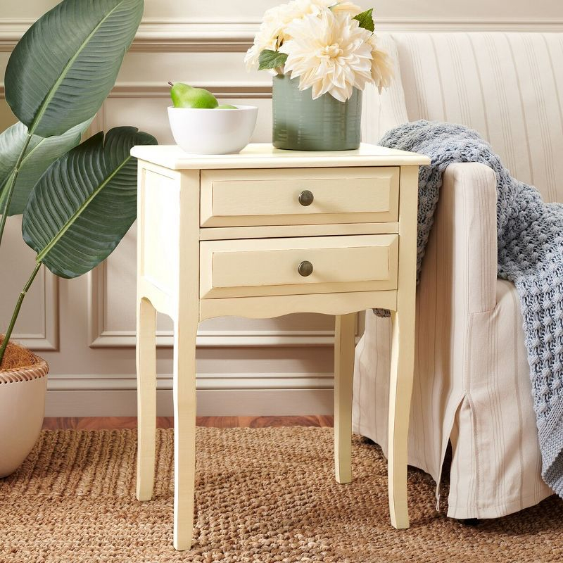 Lori End Table With Storage Drawers - AMH6576E - Barley - Safavieh Couture