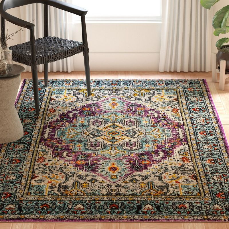 Monaco MNC251 Power Loomed Indoor Accent Rug - Violet/Light Blue - 4'x5'7" - Safavieh