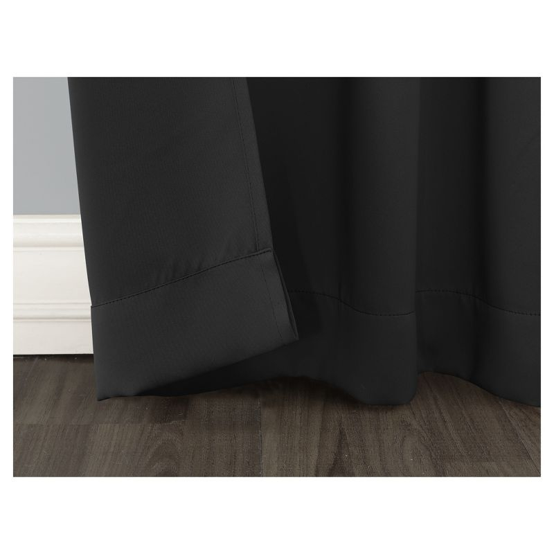 40"x63" Sun Zero Blackout Kenneth Energy Saving Rod Pocket Curtain Panel Black: Noise Reduction, Energy Efficient