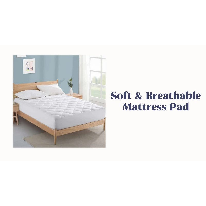 Peace Nest Ultra Loft 4" Mattress Topper, Plush Down Alternative Filling for Ultimate Comfort, White Wavy, Twin