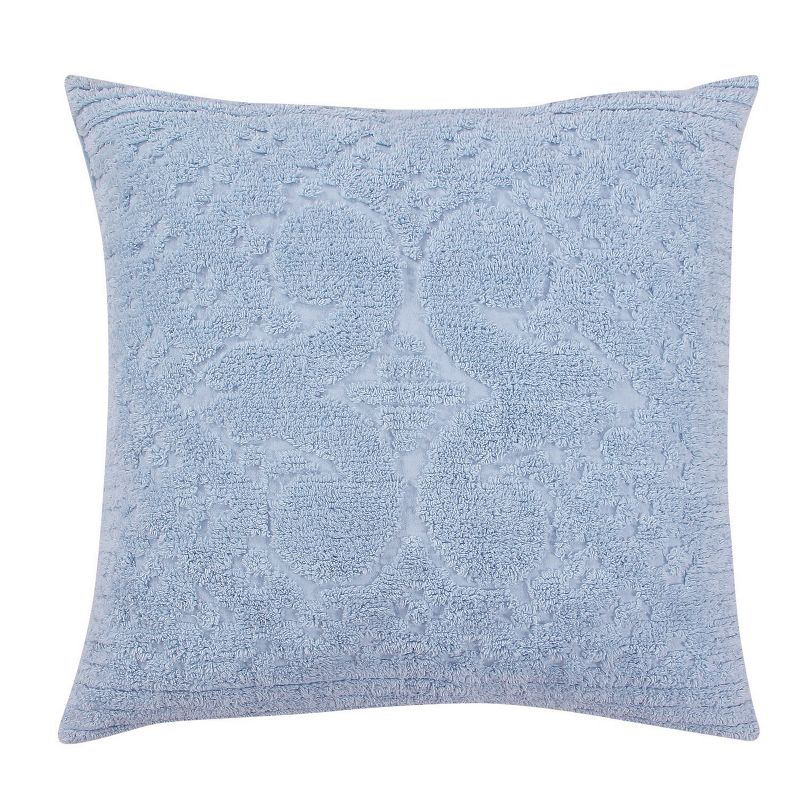 Better Trends Ashton – Luxurious 100% Cotton Tufted Euro Sham in Medallion Design, Super Soft & Lightweight, 26” x 26”, Blue