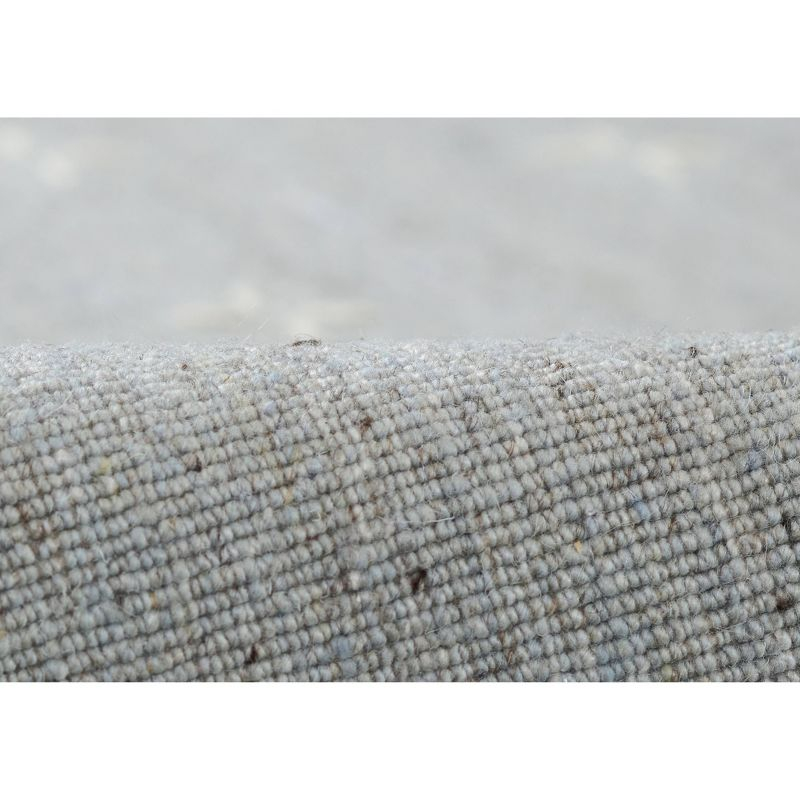 Momeni 9'x12' Oliver Cross Handloomed Area Rug Light Blue: Geometric Wool & Polyester, Low Pile, Indoor Use