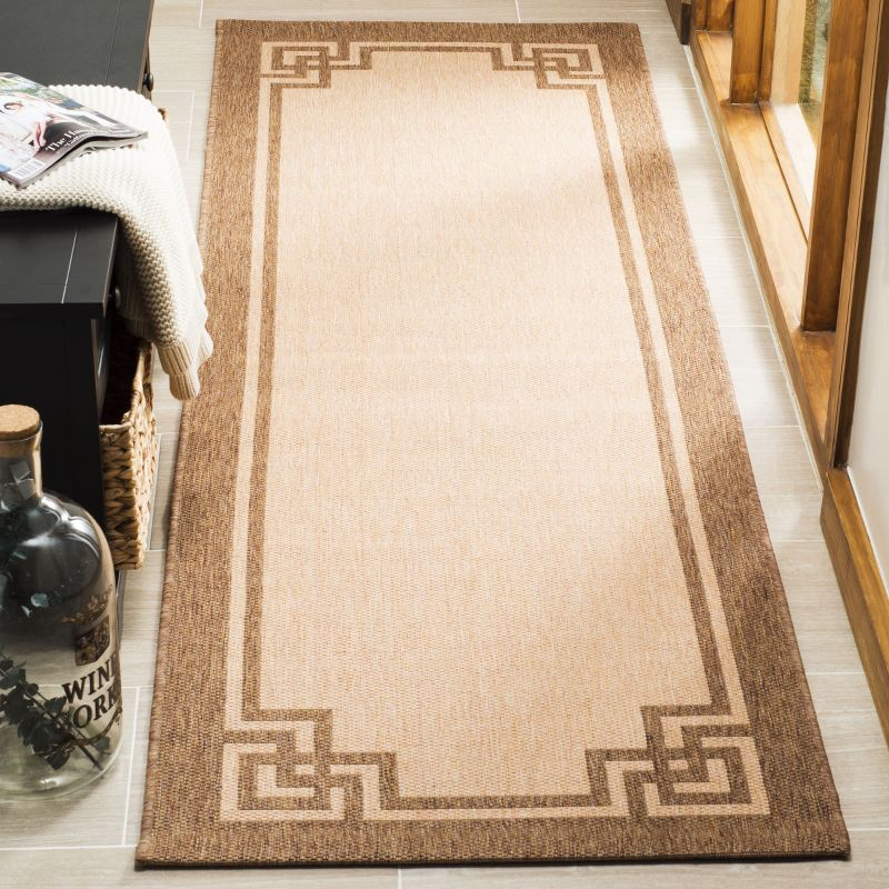 Martha Stewart Deco Frame - MSR4122 - Indoor Power Loomed Runners - Beige/Dark Beig - 2'7"x8'2"