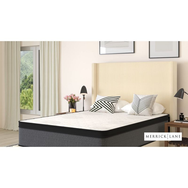 Merrick Lane 13" Euro Top King Size Mattress in a Box with Hybrid Pocket Spring and Foam Design for Supportive Pressure Relief