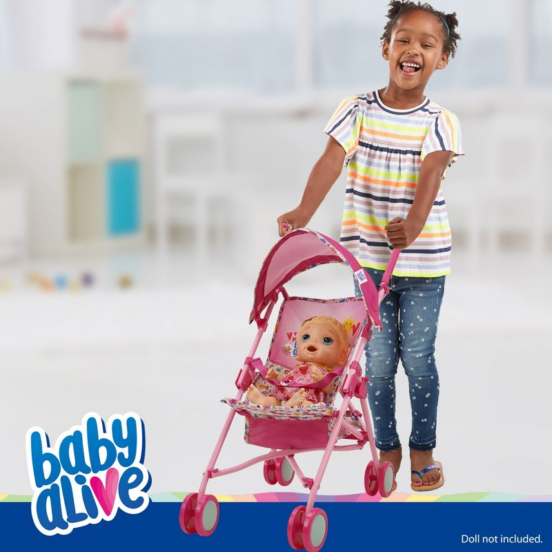 Baby Alive: Doll Stroller - Pink & Rainbow - Fits Dolls Up To 24"