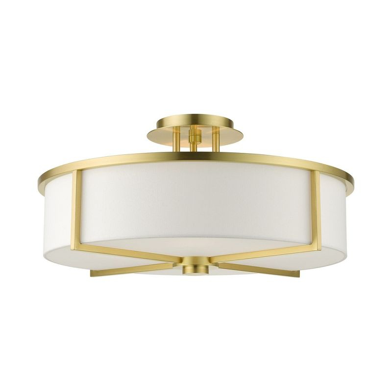 Livex Lighting Wesley 4 - Light Semi-Flush Mount in  Satin Brass