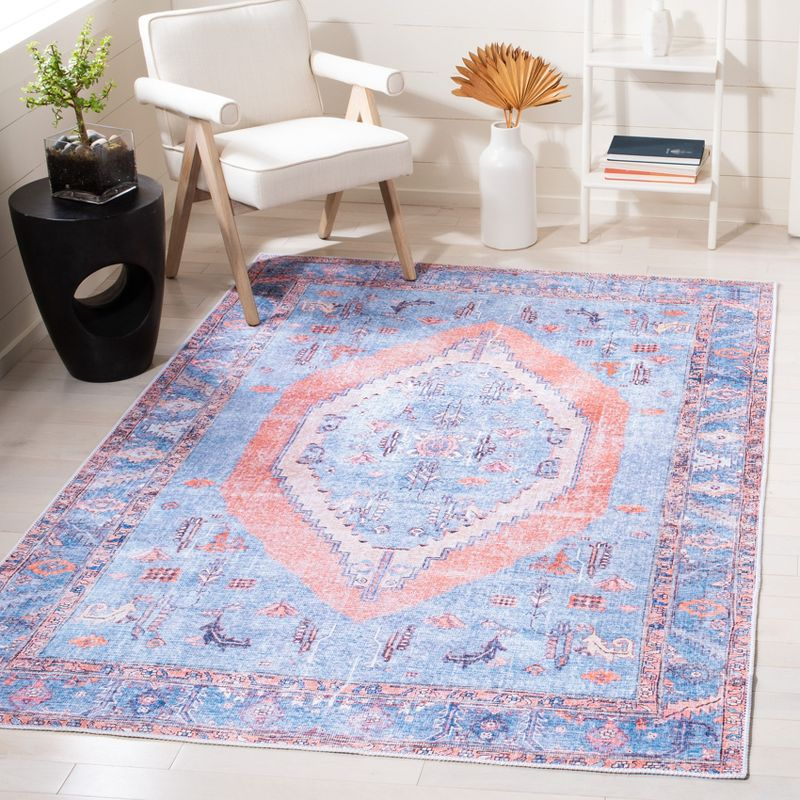 Serapi SEP356 Power Loomed Machine Washable Skid-Resistant Indoor Accent Rug - Light Blue/Beige - 3'3"x5' - Safavieh