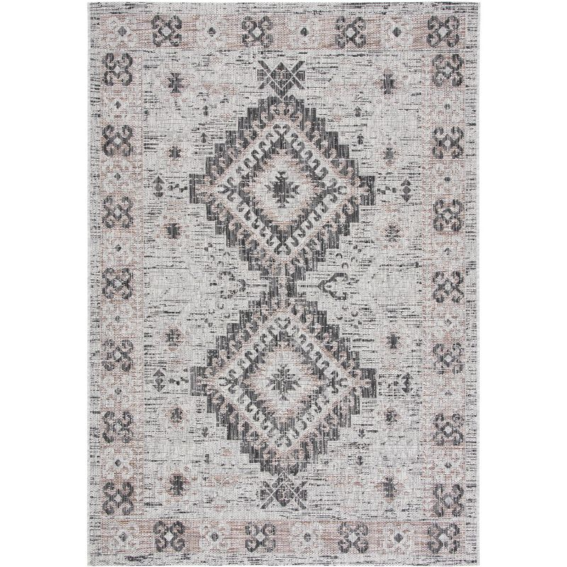 Courtyard CY8546 Power Loomed Indoor and Outdoor Area Rug - Light Grey/Light Beige - 6'7"x9'6" - Safavieh
