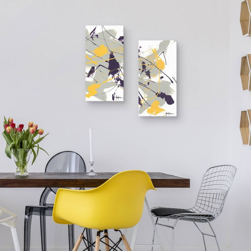 Masterpiece Art Gallery (Set of 2) 12"x24" Chaos 1 and 2 by Dan Houston Canvas Art Prints: Modern Unframed Vertical Decor