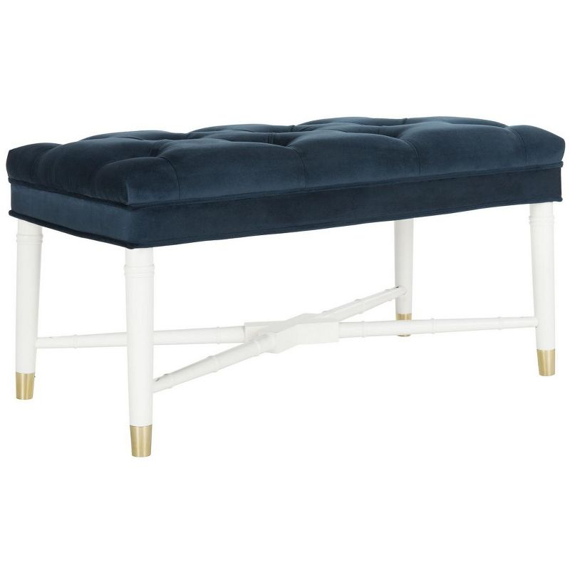 Rory Contemporary Tufted Bench - Navy - Safavieh