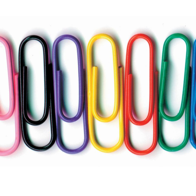 Baumgartens Vinyl-Coated Paper Clips, No. 1 Standard Size, 100 Per Pack, 10 Packs
